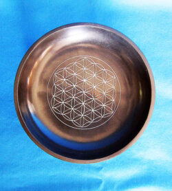 Specksteinschale schwarz mit Blume des Lebens