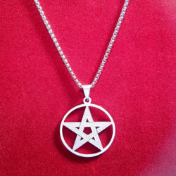 Anhänger Pentagramm offen Ø 35 mm silberfarben