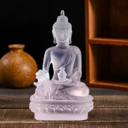 Buddha weiss Kunstharz 8cm