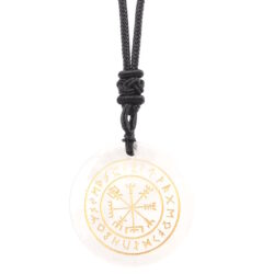 Anhänger Runen Vegvisir Bergkristall Ø 3cm