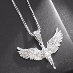 Anhänger Engel mit Schmucksteinen silber