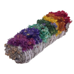 Weißer Salbei gebunden 7 Chakra Smudge Stick 10cm