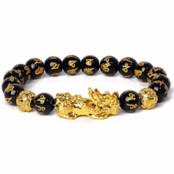 Pixiu Schutzdrache Obsidian Armband groß