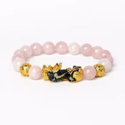 Pixiu Schutzdrache Rosenquarz Armband groß