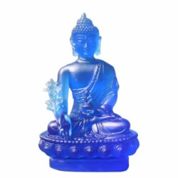 Buddha blau aus Kunstharz 13cm