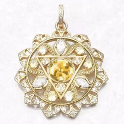 Anhänger Manipura Chakra 925er Silber vergoldet 4,8cm