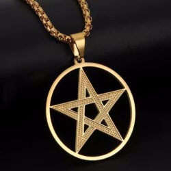Anhänger Pentagramm offen Ø 35 mm goldfarben
