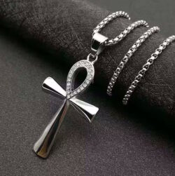 Ankh 5,5cm Edelstahl mit Ziersteinen