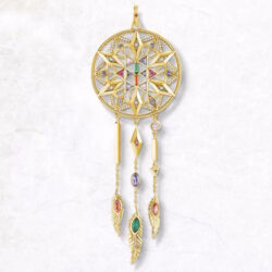 Anhänger Dreamcatcher 925er Silber vergoldet 4cm