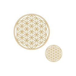 Aufkleber Blume des Lebens gold 1x9cm 2x3cm