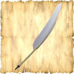 Federkiel mit Metallschreibfeder, weiß