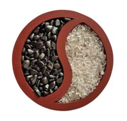 Yin Yang Schale braun mit Ladesteinen
